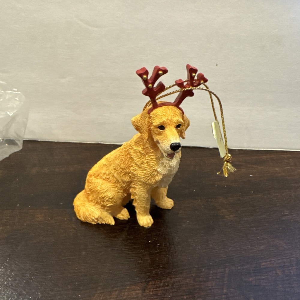Danbury Mint a Golden Holiday Christmas Ornament Sleigh Mate Golden Retriever